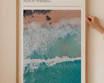 Vintage Surf Poster, Beach Art and Ocean Print, Trendy Wall Art for Beachy Room Decor, Surf and Waves Poster, Trendy wall art Cubicle Decor
