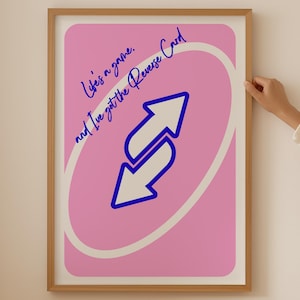 Poster con carta invertita Dopamina - Stampa rosa da ragazza per l'arredamento estetico della stanza, Joker Dopamina Funky Wall Art per la parete della cucina preppy o da galleria