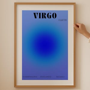 Poster zodiacale dell'aura della Vergine - Stampa di astrologia spirituale, arte murale della manifestazione, regalo zodiacale, decorazione della stanza degli adolescenti, stampa femminile civettuola e premurosa