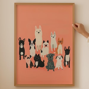 Lustiges Hundeliebhaber Poster - Trendige Dackel-Wandkunst für Funky Badezimmerdekor, ästhetisches Dopamin-Dekor-Druck für golden Retriever-Themengeschenke