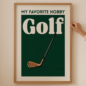 Trendy Golf Poster - Funky Sport Golf Lover Wandkunst für Funky Badezimmer oder Männerhöhle, ästhetischer Vintage minimalistischer Druck für Hobbyfrauengeschenke