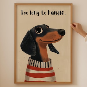 Trendiges Hundeliebhaber Poster - niedlicher Dackel, Wandkunst für Funky Badezimmerdekor, ästhetisches Kinderzimmer-Daschund-Druck für Weiner-Hunde-Themengeschenke
