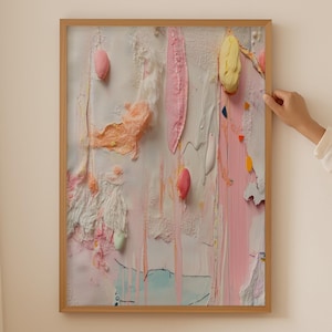 Abstract Pink Japandi Art, Wabi Sabi Poster, Abstract Print, Extra Large Wall Art, aesthetic room decor, Wabi Sabi Art for above couch art