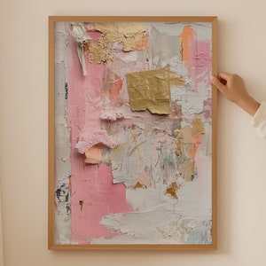 Abstract Pink Japandi Poster, Wabi Sabi Print, Abstract Print, Extra Large Wall Art, aesthetic room decor, Wabi Sabi Art for above couch art
