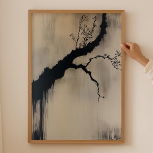 Abstract Japandi Art Print, Neutral Beige Wabi Sabi Wall Art, Large Japanese Wall Art for Japandi Coffee Table or Extra Large Wall Decor