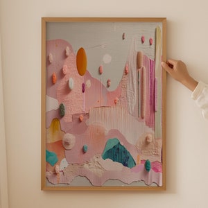 Abstract Pink Japandi Wall Art, Wabi Sabi Poster, Abstract Art Print, Extra Large Wall Art, Wabi Sabi Wall Art for Japandi coffee table