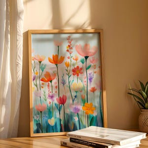 a picture of a painting of flowers on a table