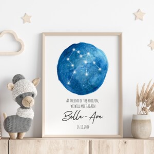 Wassermann Sternkarte Poster - Baby Verlust Geschenk, Fehlgeburt Erinnerung, Säugling Verlust Andenken, Geburtsdaten, Sternzeichen, ruhe in Frieden