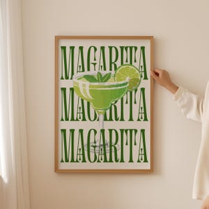Póster de cóctel margarita: impresiones de alcohol, decoración de cocina, arte mural de cócteles, decoración estética de habitaciones, decoración de dopamina, arte para colocar sobre el sofá