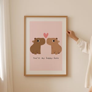 Capybara lover Print for Valentines Day, Anniversary or Girlfriend Gift, Love Wall Art for her for Valentines day, capybara love Poster
