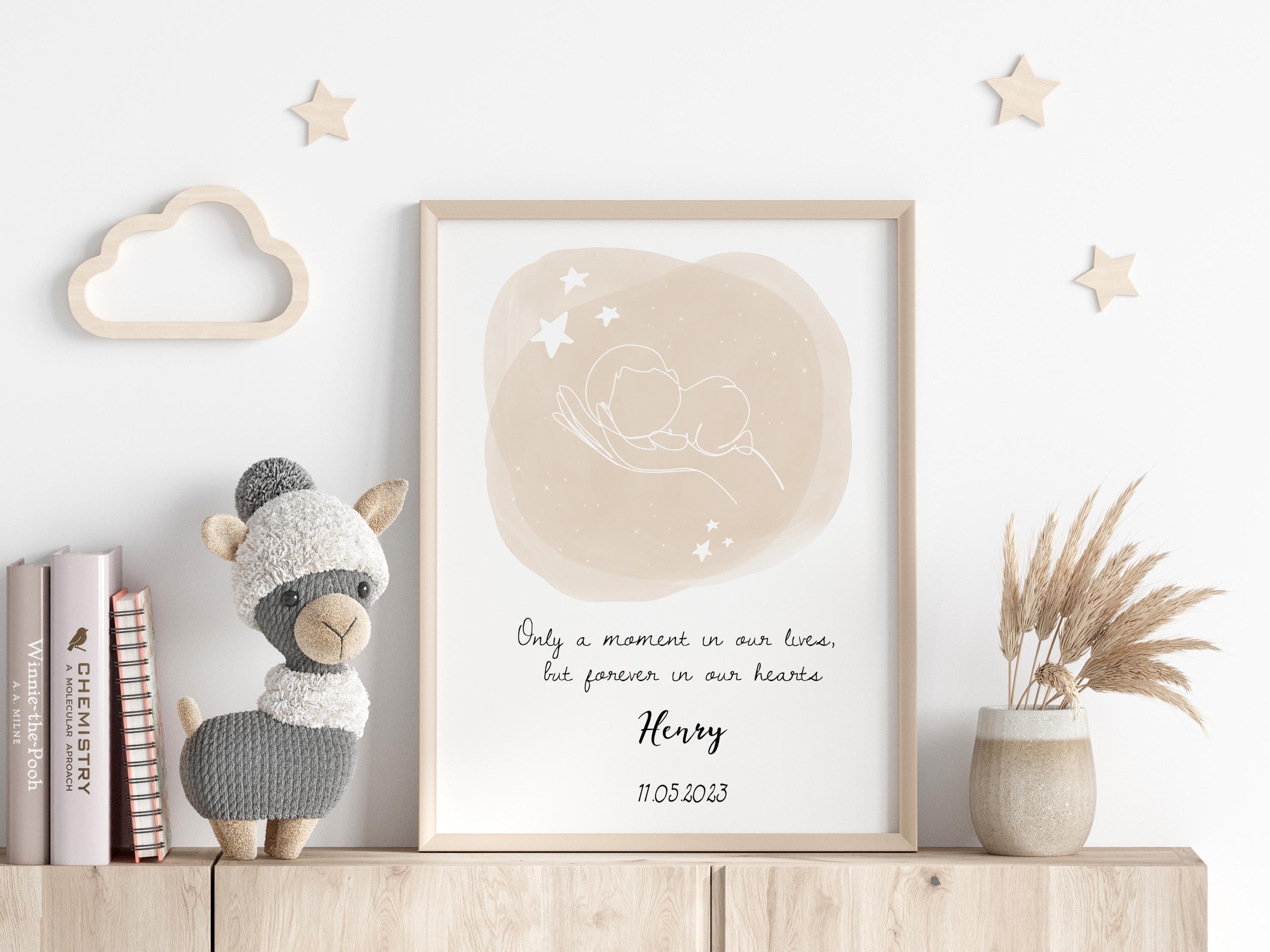 Affiche personnalisée de mortinaissance - cadeau de fausse couche, commémoration de la perte d'un bébé, impression de perte de grossesse, signe de statistiques de naissance, repos en paix, art mural au trait