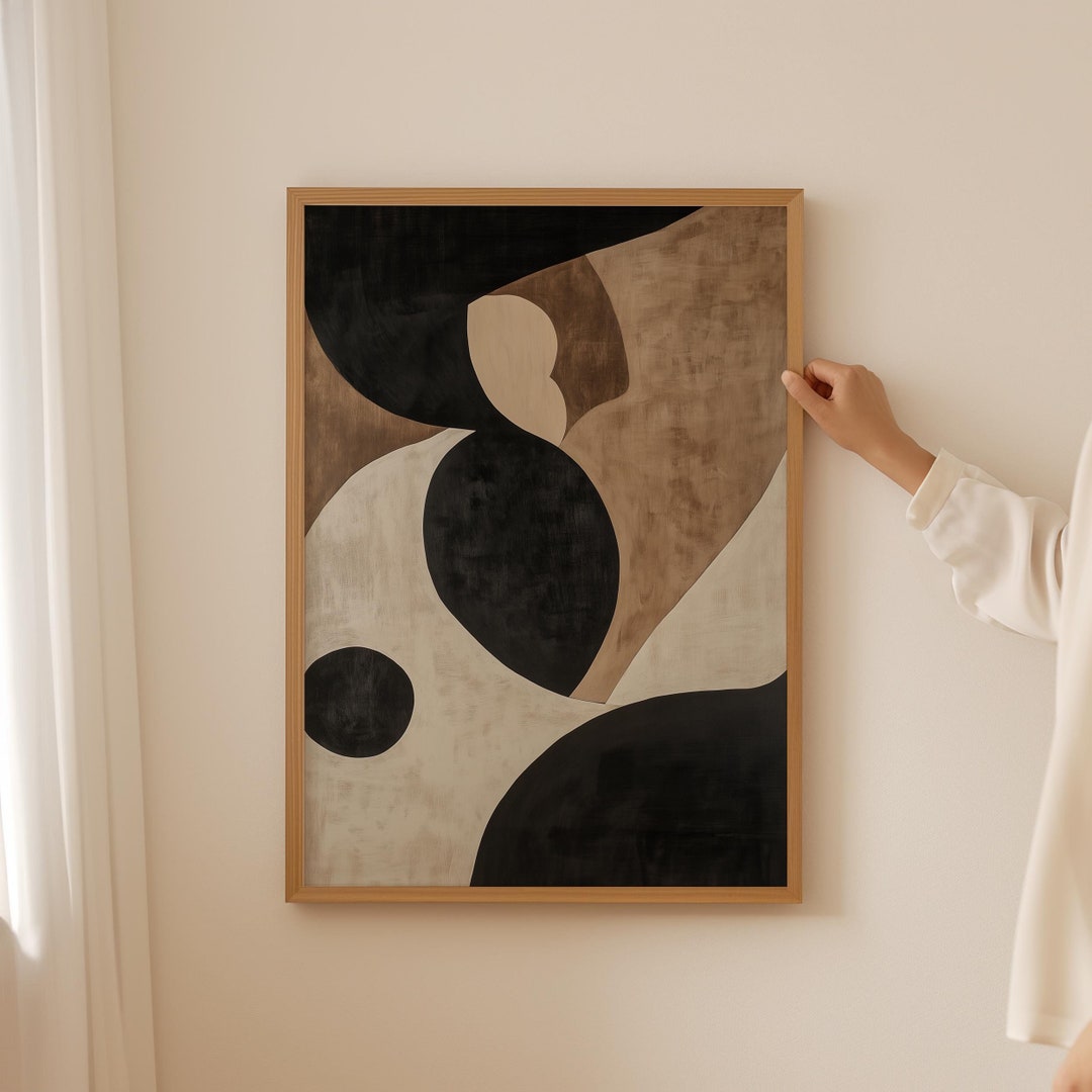Geometric Wabi Sabi Art Print, Neutral Beige Japandi Wall Art, Large ...