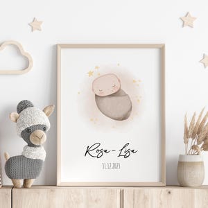 Poster personalizzato per morte in utero - regalo per aborto spontaneo, memoriale per la perdita del bambino, cartello con le statistiche di nascita, in amorevole ricordo, ricordo della perdita del bambino da parete
