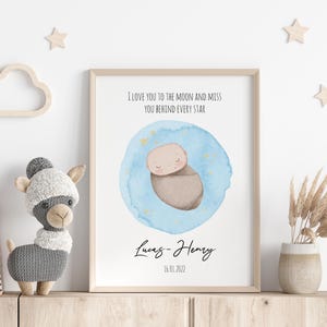 Poster personalizzato per neonato morto in utero - regalo per aborto spontaneo, stampa commemorativa per la perdita del bambino, arte delle statistiche di nascita, in amorevole ricordo, ricordo della perdita del neonato