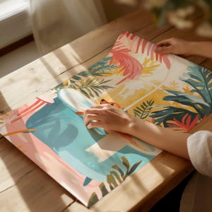 Poster per amanti dei cani: arte murale colorata e alla moda con cani, decorazione estetica funky per il bagno con stampa di bassotto, bassotto o cane bassotto, regalo per cane bassotto immagine 7