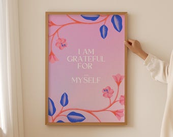 Pink feminist Quote Wall Art- Trendy spiritual mainfest Print for dopamine decor, Girly Poster for Aesthetic coquette teenage room decor