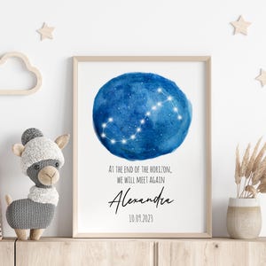 Personalisierte Sternzeichen Sternkarte Poster - Fehlgeburt Geschenk, Totgeburt Gedenkstätte, Baby Verlust Druck, Geburtsdaten Schild, Skorpion Geburtsmonat Wandkunst