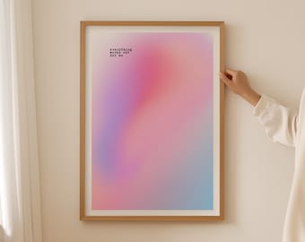Abstract Aura Quote Wall Art-Trendy spiritual mainfest Print for dopamine decor, Girly pink Poster for Aesthetic coquette teenage room decor
