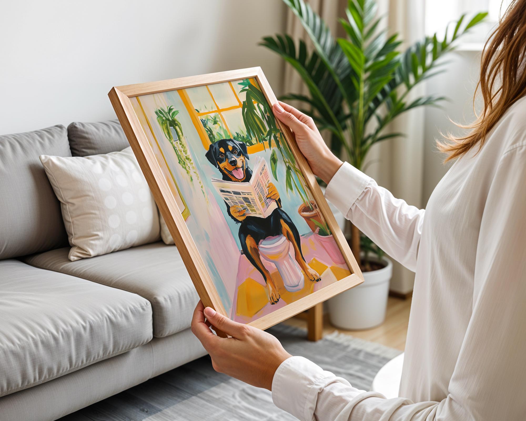 Sow Rotti Rottweiler Lover Poster– Trendy Toilet Wall Art, Funky Aesthetic ...