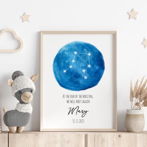 Personalisierte Sternzeichen Waage Poster - Fehlgeburt Geschenk, Totgeburt Gedenkstätte, Baby Verlust Druck, Geburtsdaten Zeichen, Säugling Verlust Wandkunst
