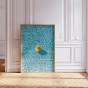 Quietscheentchen Print– Trendige Pool Ente Wandkunst, Funky Ästhetisches Badezimmer Dekor, Dopamin Ente Poster oder lustiges Geschenk für Badeentenliebhaber