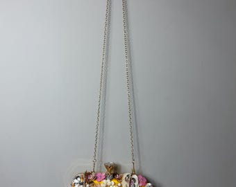 Vintage Bebe 3D Floral Clutch to Crossbody Bag