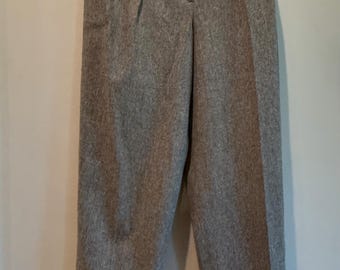 Pantalones de tweed de lana Koret vintage: pantalones de vestir grises de cintura alta (talla 2/4 aprox.)