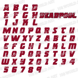 Fuente Deadpool, SVG Deadpool, fuente SVG Deadpool, fuente Deadpool Cricut, silueta de fuente Deadpool, fuente recortable Deadpool (tinta)