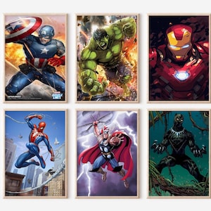 Superhero Prints Set: Kids Room Decor (Digital Download)