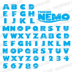 Police nemo, police doris, police nemo svg, silhouette de police nemo, police nemo cricut, police d'encre à découper nemo
