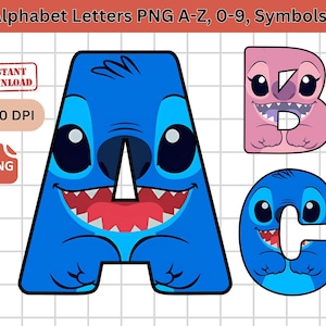 Stitch Alphabet PNG: Letters, Numbers, Symbols (Digital Download)