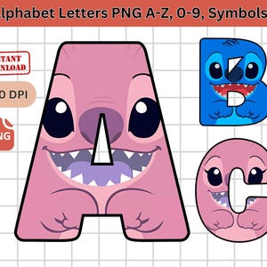 Stitch Alphabet PNG: Letters, Numbers, Symbols (Digital Download)