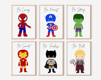 Superhero Affirmations Prints: Kids Room Decor (Digital Download)