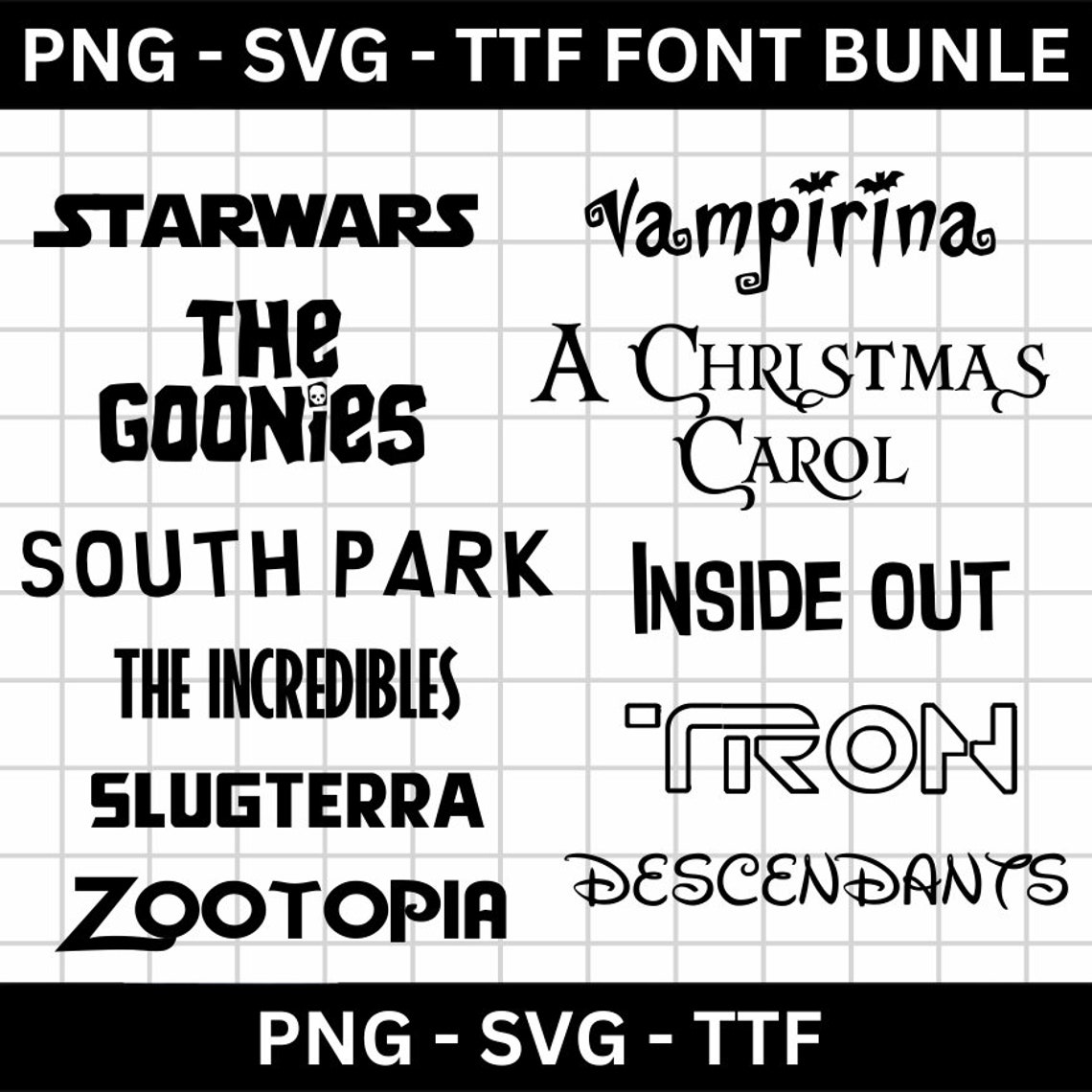 Cartoon Font Bundle: 40+ SVG TTF Fonts for Cricut (digital Download) - Etsy