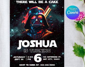 Star Wars Birthday Invitation Template, Kids Party (Digital Download)