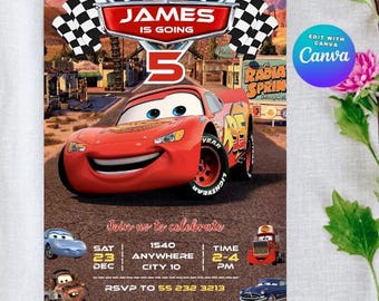 Lightning McQueen Birthday Invitation: Editable Kids Invite (Digital)