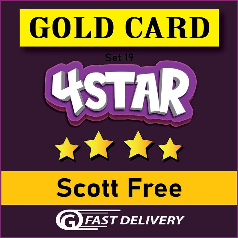 Scott Free Mono Go Gold 4 Star Sticker FAST DELIVERY Etsy