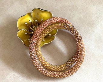 Slender Double-Wrap Bead Crochet Rope Bracelet in Citrus Colors