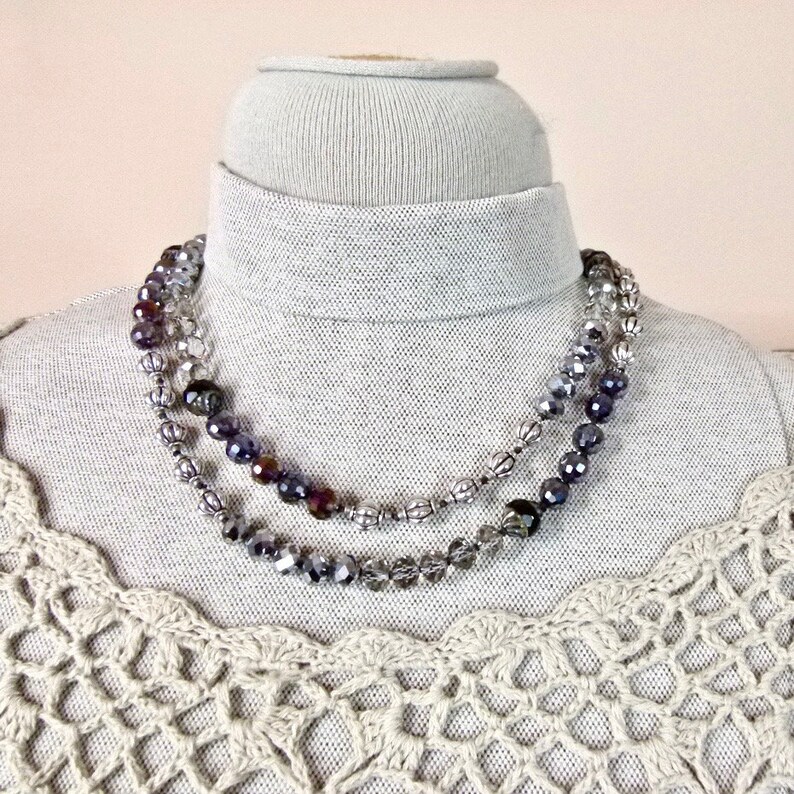 Long Hand-knotted Necklace with Metallic and Glass Beads A Fine Fat Tuesday' Item 1591 image 9