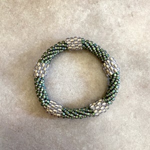Dressy Beaded Bangles the Pentastics in Green, Pink, or Blue in Two Sizes image 6