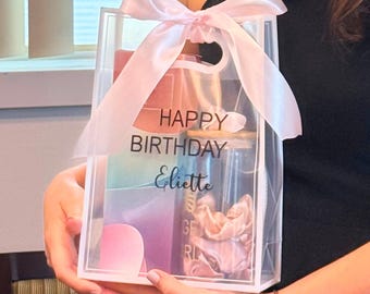 Personalized Elegant Gift Bag with Satin Ribbon: Wedding Favor, Birthday, Bridesmaid