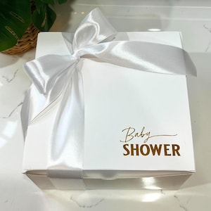 Personalized Bridesmaid Gift Box - 8x8x4 White Box with Ribbon and outside-inside  Text