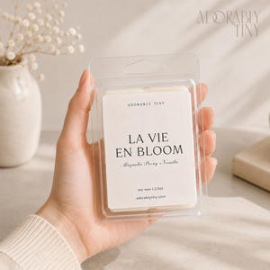 Floral Wax Melts Luxury Soy, Magnolia Peony Scent, Romantic Home Fragrance, Strong Scented Melts immagine 3