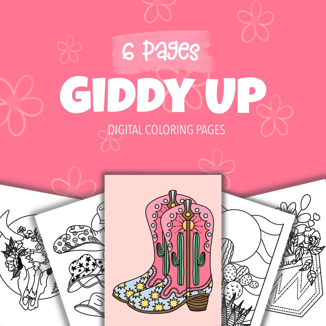 Giddy Up: Cute and Fun Cowgirl Coloring Pages, Easy to Color Worksheets