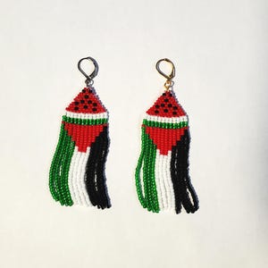 Handmade GAZA fringe earrings