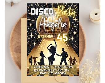 Disco Fever Birthday Invitation, Editable 70s Disco Party Invitation, Adult Disco Invitation, Disco Party Invitation, 70s Disco Invitation