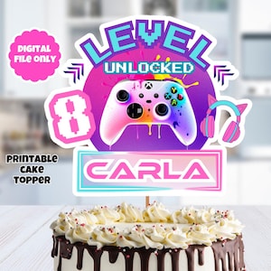 Gaming Cake Topper, Gamer Geburtstag Cake Topper, Geburtstag Tortendeko, Videospiele Geburtstag Tortendeko, digitaler Download, Gamer Kuchen Topper, digital
