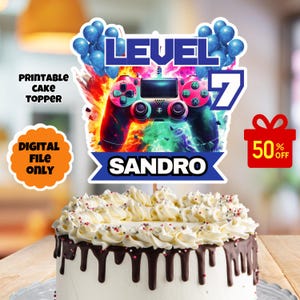 personalized gamer cake topper, gaming cake topper,  Video Game Inspired Birthday Party Cake Topper, Customized Gamer Cake Topper, digital
