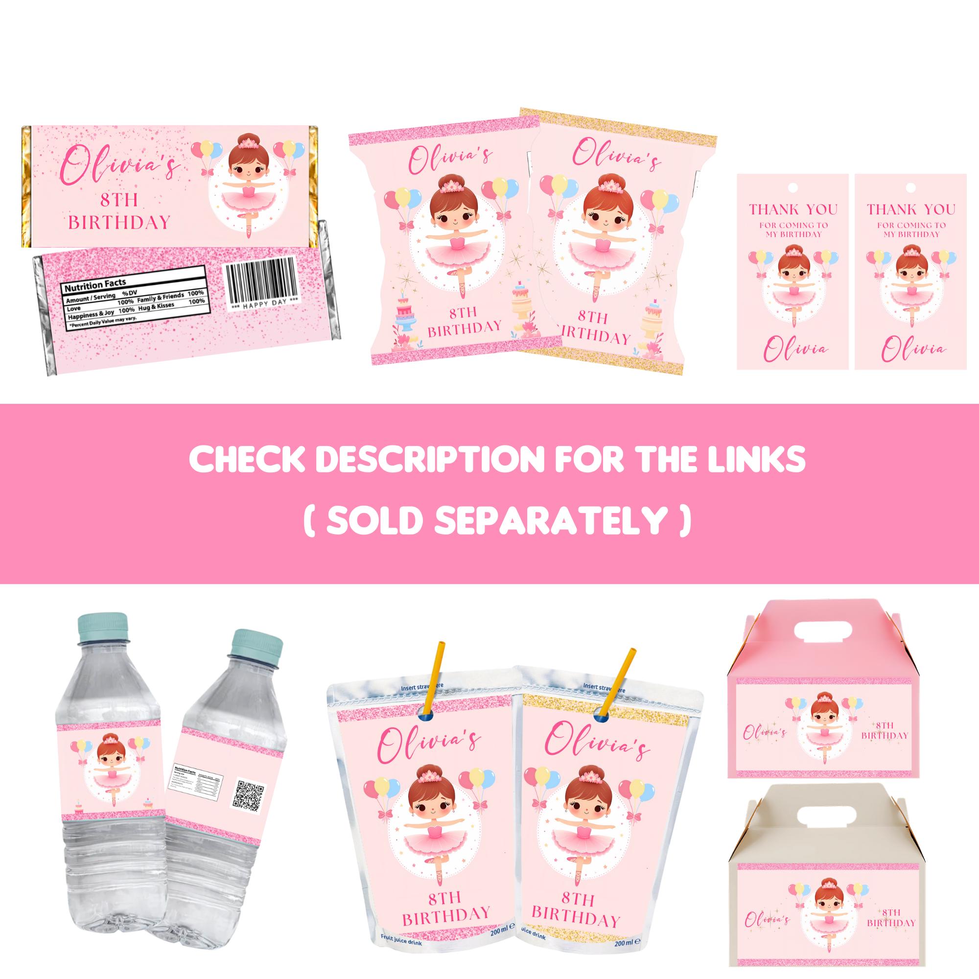 Editable Ballerina Chocolate Wrapper, Tutu Cute Ballet Dancer Birthday ...
