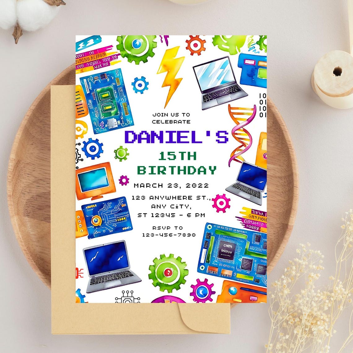 Coding Birthday Party Invitation, EDITABLE Programming Party Invite ...